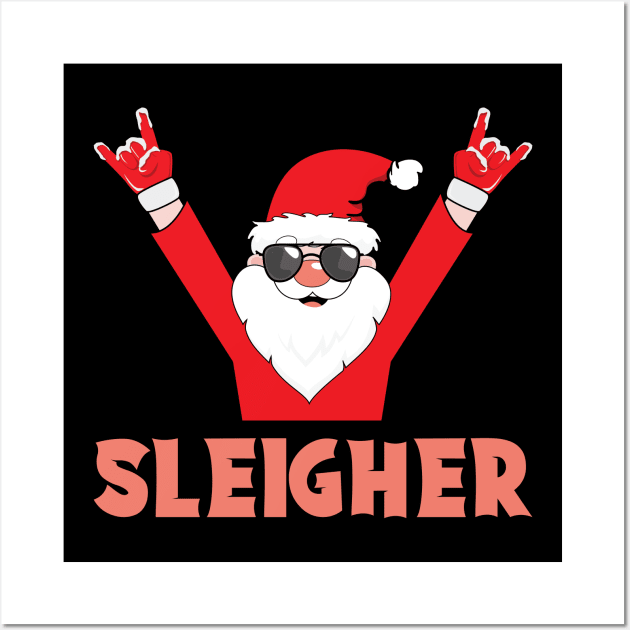 Santa Sleigher Heavy Metal Christmas Wall Art by GypsyBluegrassDesigns